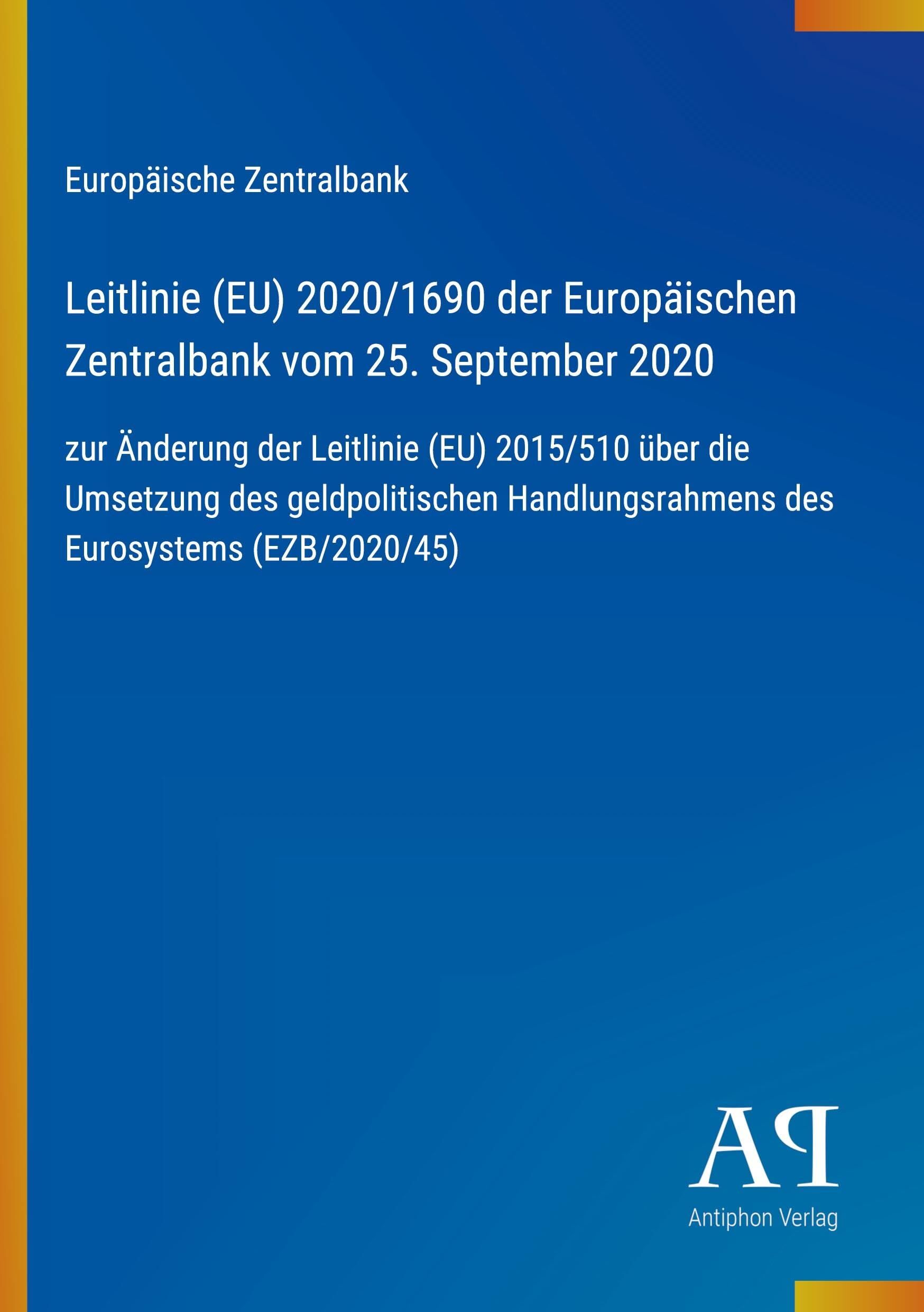 Leitlinie (EU) 2020/1690 der Europäischen Zentralbank vom 25. September 2020