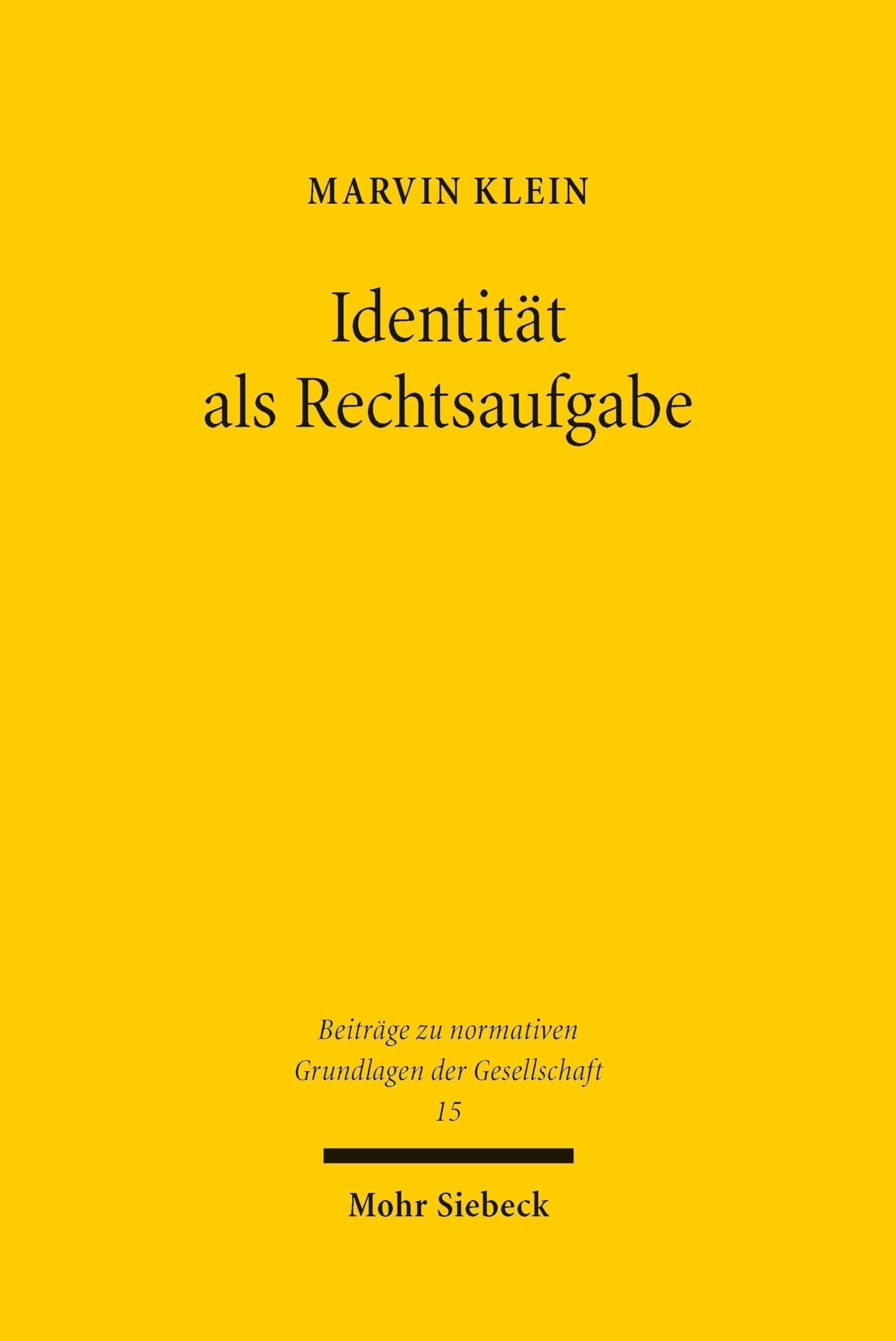 Identität als Rechtsaufgabe - Neuware