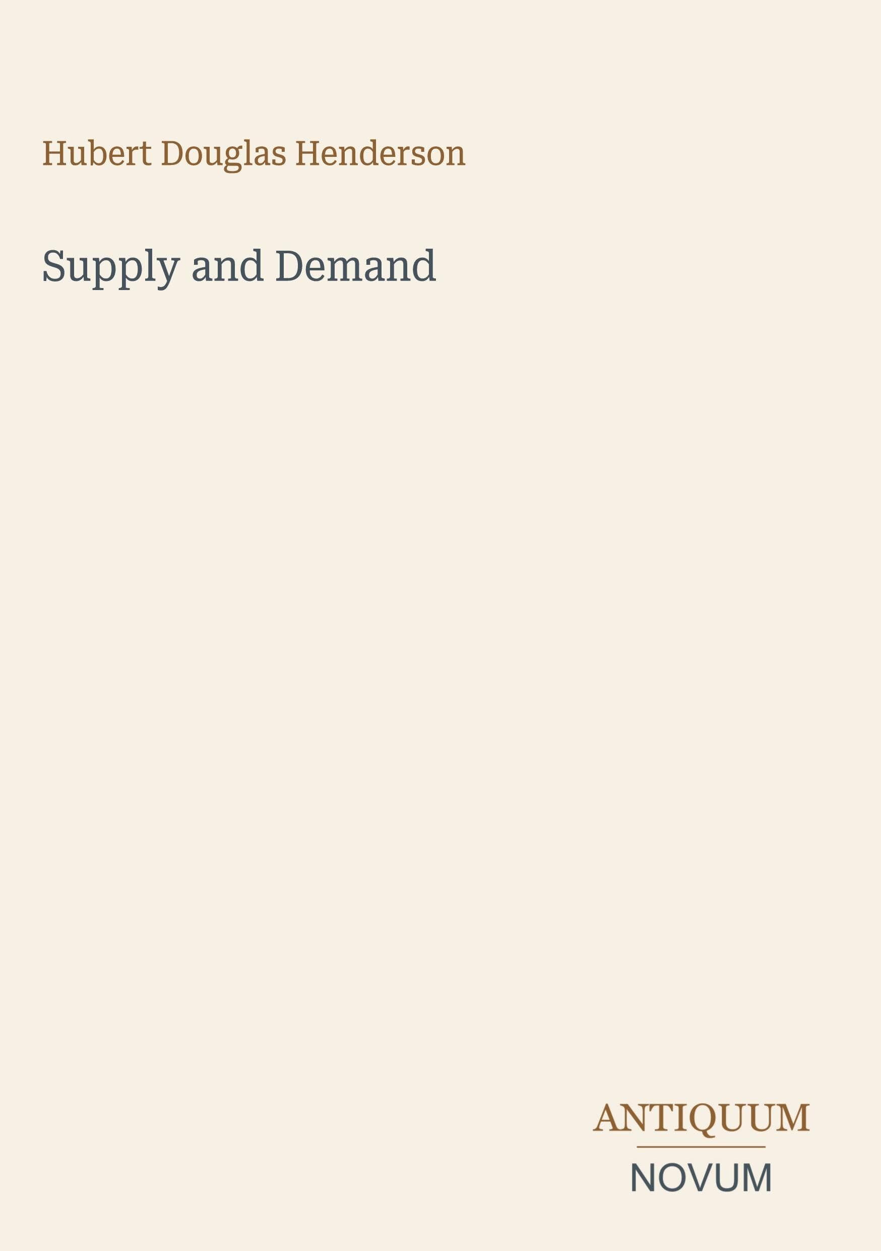 Supply and Demand