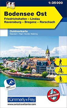 Bodensee Ost Nr. 44 Outdoorkarte Deutschland 1:35 000: Friedrichshafen, Lindau, Ravensburg, Bregenz, Rorschach, free Download mit HKF Outdoor App (Kümmerly+Frey Outdoorkarten Deutschland)