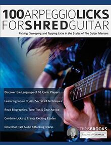 100 Arpeggio Licks for Shred Guitar: Picking, Sweeping and Tapping Licks in the Styles of The Guitar Masters (Rock Guitar Arpeggio Licks, Band 1)