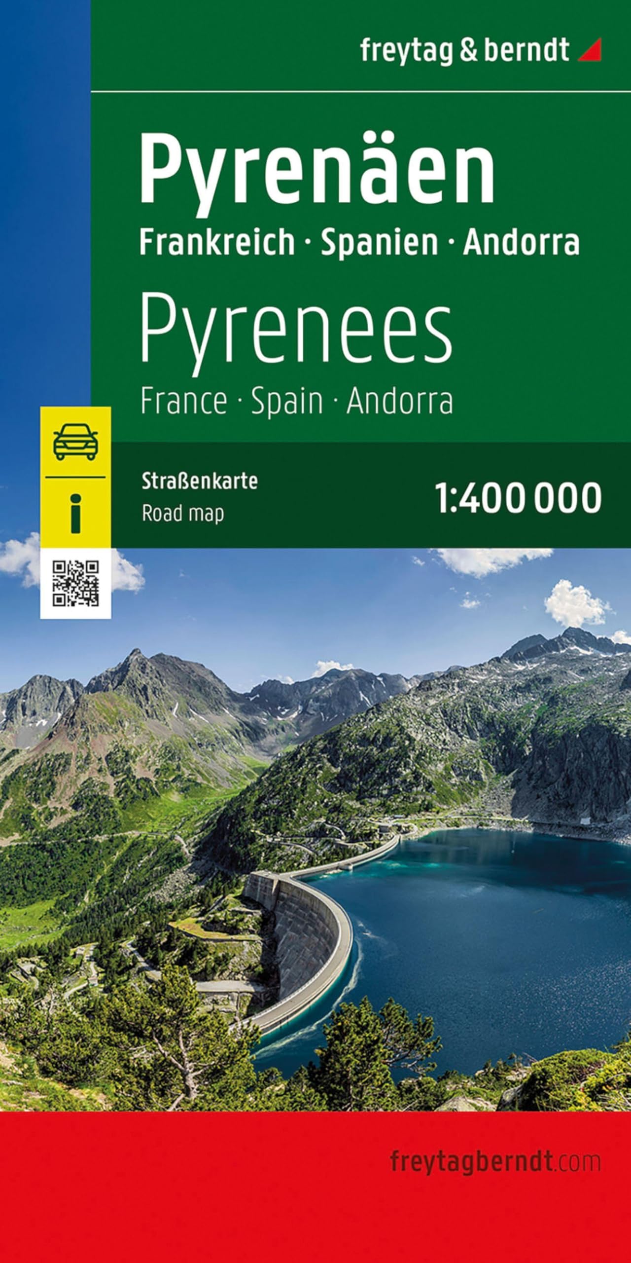freytag & berndt Straßenkarte Pyrenäen, Frankreich - Spanien - Andorra 1:400.000 - Neuware
