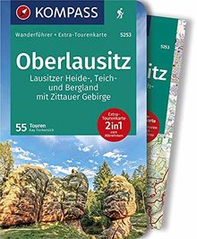 KOMPASS Wanderführer Oberlausitz, Lausitzer Heide-, Teich- und Bergland, mit Zittauer Gebirge: Wanderführer mit Extra-Tourenkarte 1:75000, 55 Touren, GPX-Daten zum Download