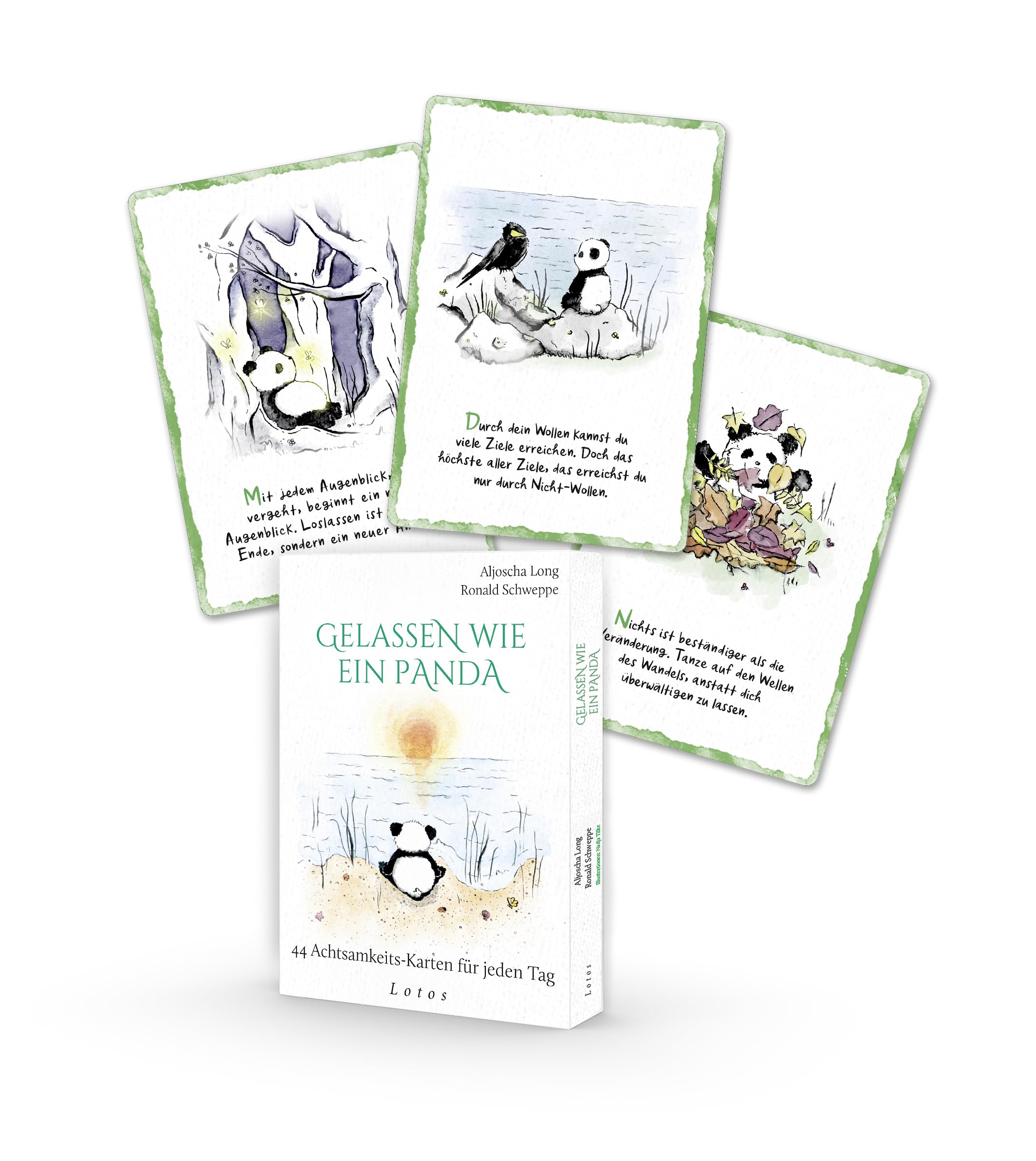 Gelassen wie ein Panda. 44 Achtsamkeits-Karten für jeden Tag: Das Kartenset für ein entspanntes, erfülltes Leben. 44 Karten mit Booklet