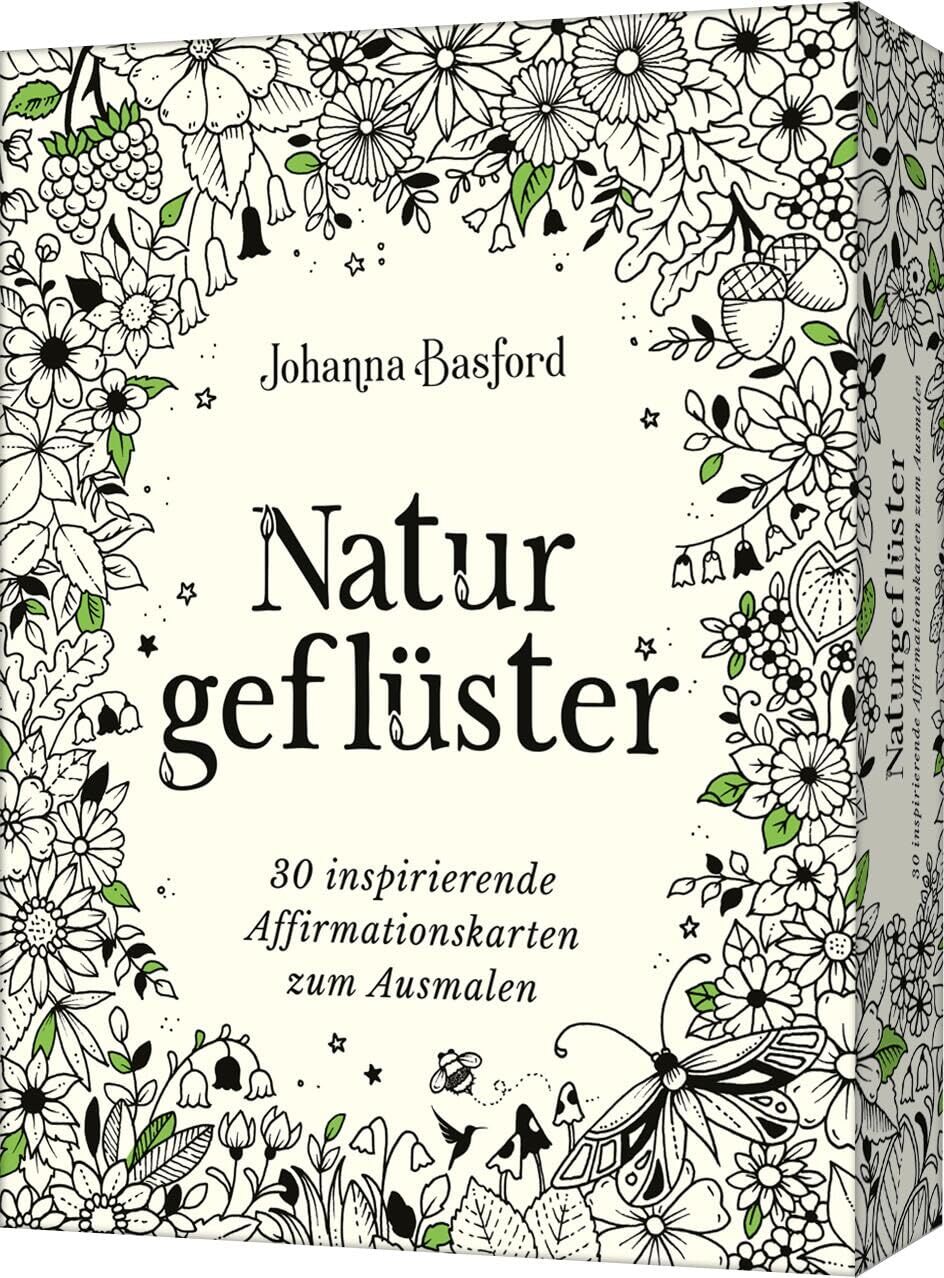 Naturgeflüster: 30 inspirierende Affirmationskarten zum Ausmalen | Für Self Care und Self Love - Das erste Kartenset von @johannabasford - Neu
