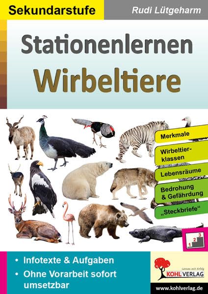 Stationenlernen Wirbeltiere: Übersichtliche Aufgabenkarten für die Sekundarstufe