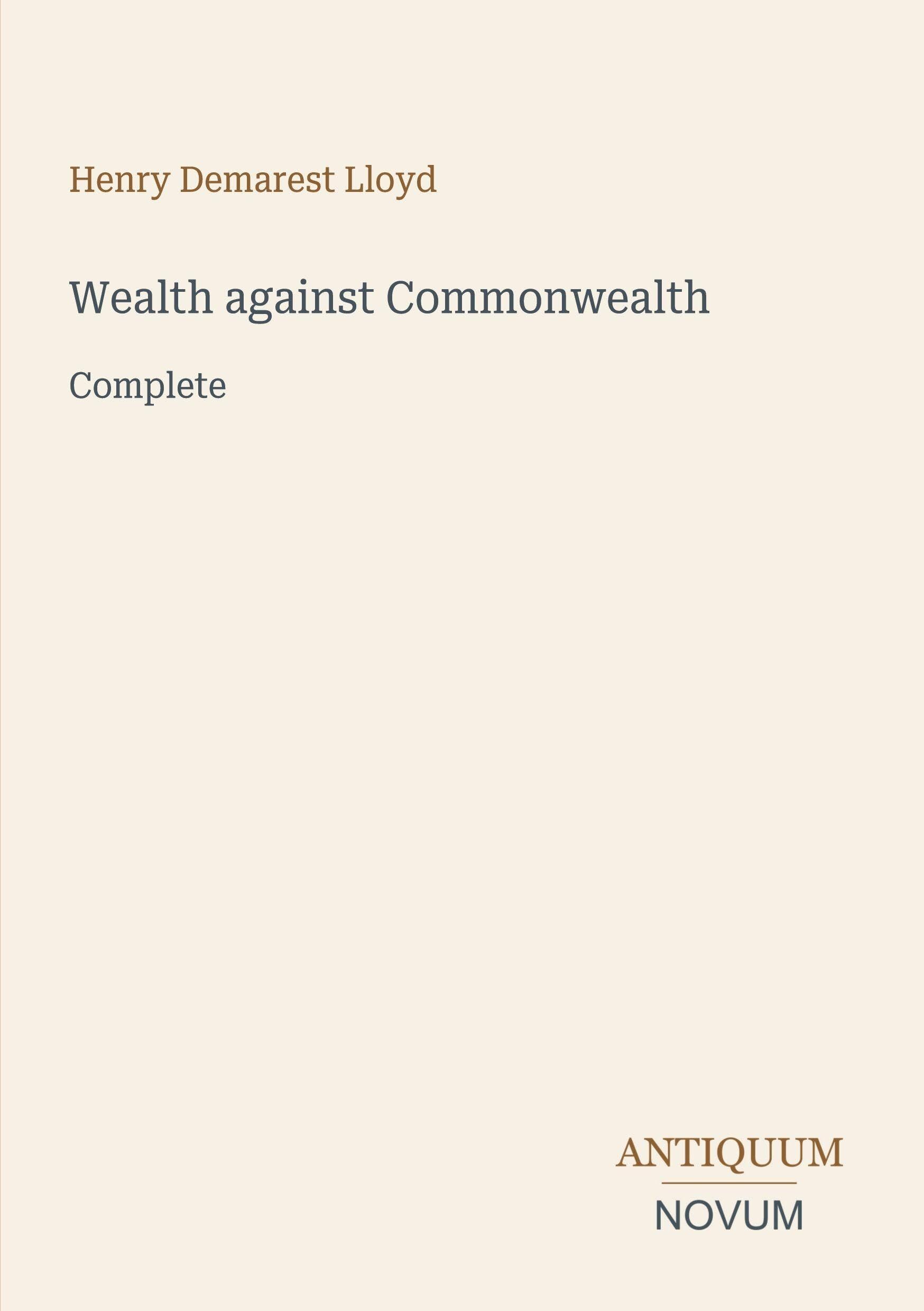 Wealth against Commonwealth