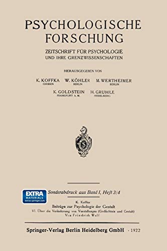 Psychologische Forschung: Zeitschrift für Psychologie und ihre Grenzwissenschaften