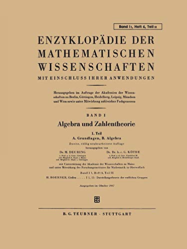 Darstellungstheorie der endlichen Gruppen. (Encyclopädie der mathematischen Wissenschaften, Bd.1/1, Heft 6, Teil II)