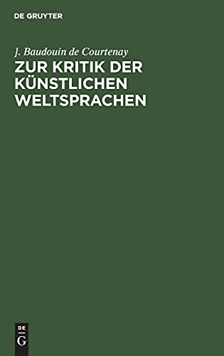 Zur Kritik der künstlichen Weltsprachen