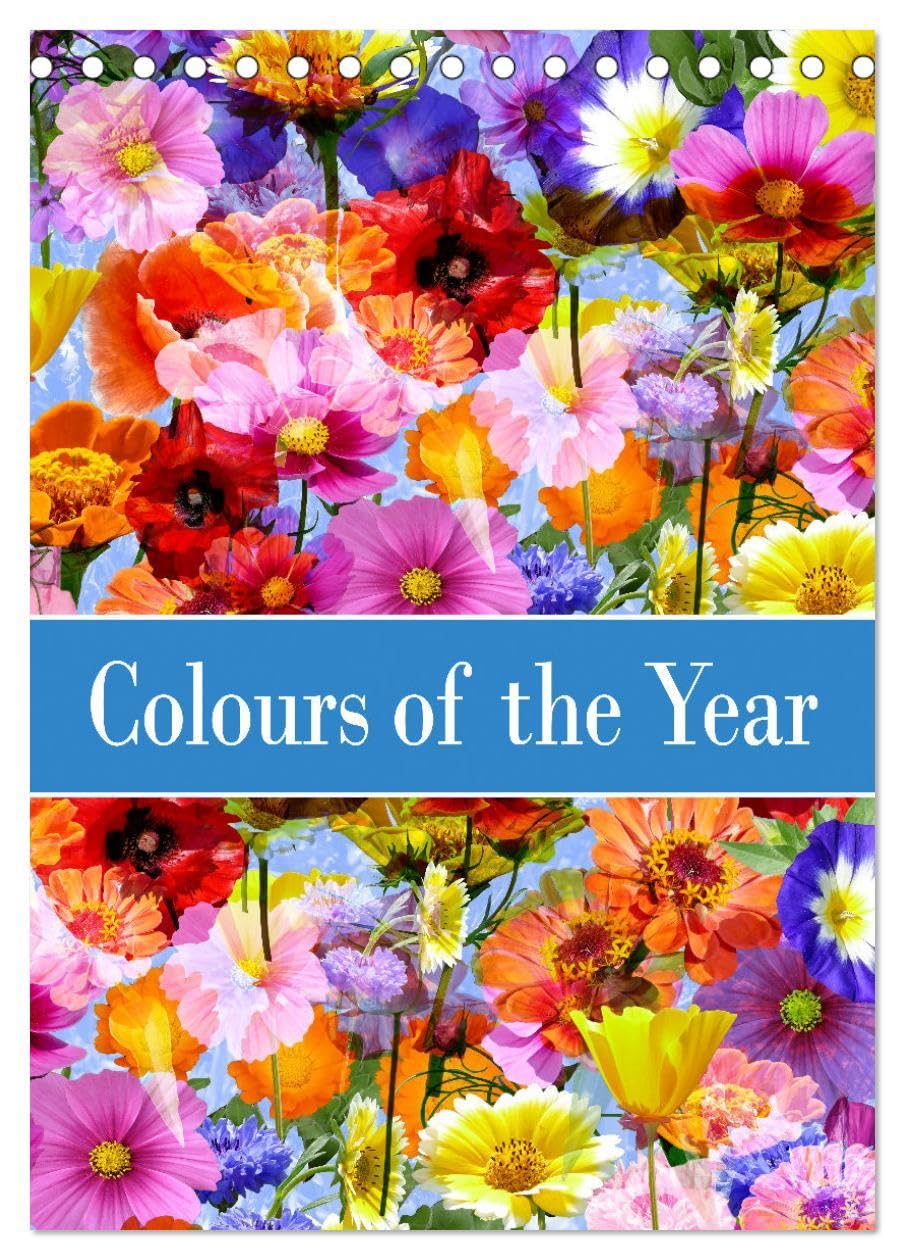 Colours of the Year (Desk Calendar 2026 DIN A5 portrait), CALVENDO 12 Month DeskCalendar: Triple flower dreams in perfect color harmony