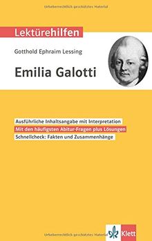 Klett Lektürehilfen Lessing, Emilia Galotti: Interpretationshilfe für Oberstufe und Abitur