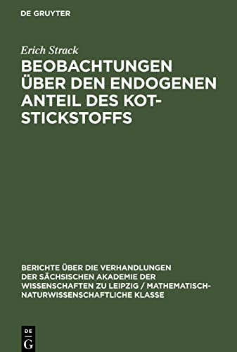 Beobachtungen über den endogenen Anteil des Kot-Stickstoffs