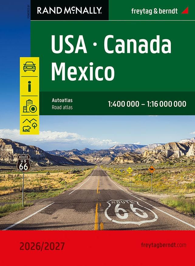 USA - Canada - Mexico, Autoatlas 1:400.000 - 1:16.000.000, 2026/2027, freytag & berndt: Straßenatlas mit Spiralbindung, besonders gut lesbar (freytag & berndt Autoatlanten)