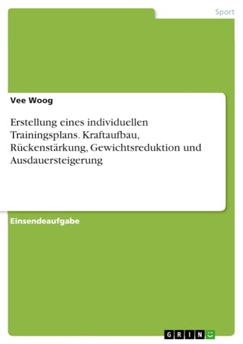 Erstellung eines individuellen Trainingsplans. Kraftaufbau, Rückenstärkung, Gewichtsreduktion und Ausdauersteigerung