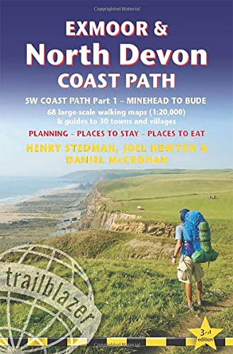 Henry Stedman Exmoor & North Devon Coast Path, Practical Walking Guide With 55 Large-scale Walking Maps (1, 20, 000) And Guides To 30 Towns And Villages -