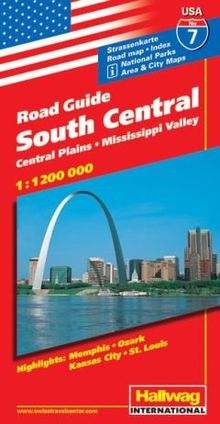 Hallwag USA Road Guide, No.7, South Central: Central Plains, Mississippi Valley. Area and City Maps. National Parks. Highlights: Memphis, Ozark, ... Sehenswürdigkeiten, Index. (Rand McNally)