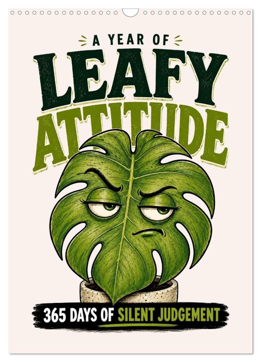 A year of leafy attitude 365 days of silent judgment (Wall Calendar 2027 DIN A3 portrait), CALVENDO 12 Month Wall Calendar