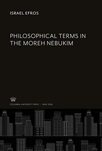 Philosophical Terms in the Moreh Nebukim