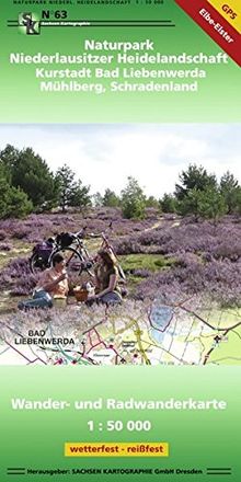 Naturpark Niederlausitzer Heidelandschaft - Kurstadt Bad Liebenwerda - Mühlberg - Schradenland: Wander- und Radwanderkarte 1:50 000 wetterfest, reißfest, GPS-fähig