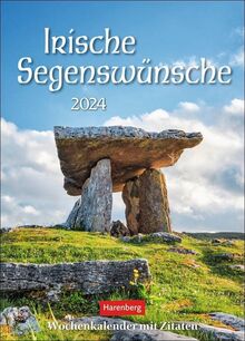 Irische Segenswünsche Wochenkalender 2024: mit Zitaten