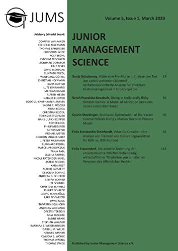 Junior Management Science, Volume 5, Issue 1, March 2020