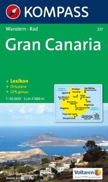 Kompass Karten, Gran Canaria: Wanderkarte mit Kurzführer, Stadtplänen und Radwegen. GPS genau (Aqua3 Kompass) von Chartech | Buch | Zustand gut