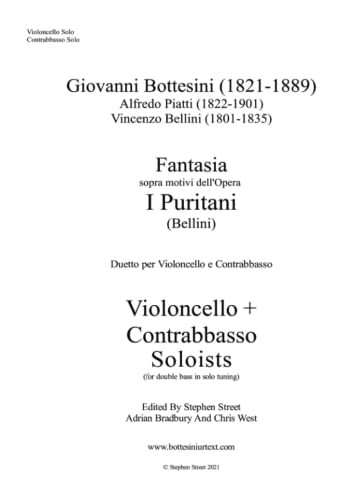 Fantasia I Puritani Duetto For Double Bass and Cello - Soloists Part (Cello and Bass soloists)