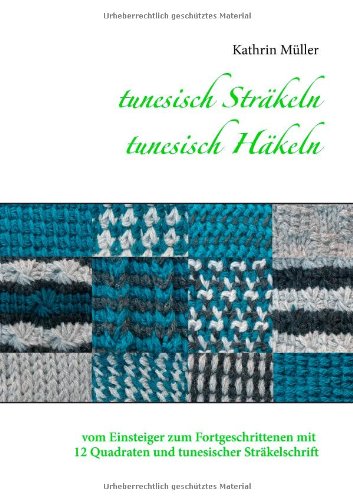 tunesisch Sträkeln - tunesisch Häkeln: vom Einsteiger zum Fortgeschrittenen mit 12 Quadraten und tunesischer Sträkelschrift