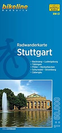 Radwanderkarte Stuttgart RW-S1: Backnang – Filder – Ludwigsburg – Neckarbecken – Schurwald – Stromberg – Tübingen – Zabergäu (bikeline Radwanderkarte)