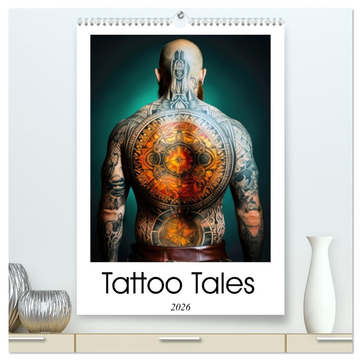 Tattoo Tales (High Quality Premium Wall Calendar 2026 DIN A2 portrait),CALVENDO 12 Month Wall Calendar: Embark on a captivating journey through time ... of medieval art and inked masterpieces.