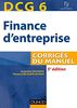 Finance d'entreprise, DCG 6 : corrigés du manuel