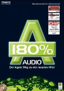 Audio 180 %, 1 CD-ROM Der legale Weg zu den neuesten Hits! Das Internetradio mit 'Aufnahmeknopf'. Für Windows 98 SE/ME/XP SP1 und SP2 von Franzis Verlag GmbH | Software | Zustand sehr gut