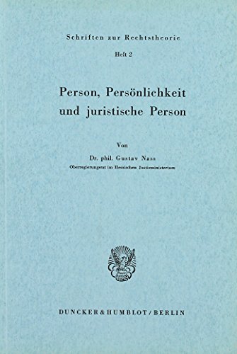 Person, Persönlichkeit und juristische Person.