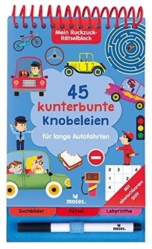 Mein Ruckzuck-Rätselblock für lange Autofahrten | Rätselbuch mit abwischbarem Stift | Für Kinder ab 6 Jahren