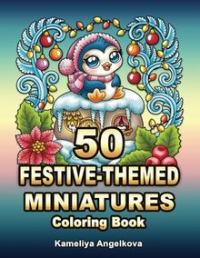 50 Festive-Themed Miniatures Coloring Book