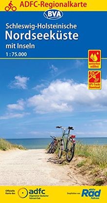 ADFC-Regionalkarte Schleswig-Holsteinische Nordseeküste mit Inseln 1:75.000, reiß- und wetterfest, GPS-Tracks Download (ADFC-Regionalkarte 1:75000)