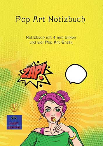 Pop Art Notizbuch: Notizbuch mit 4 mm Linien und viel Pop Art Grafik (Notizbücher mit Kunst)