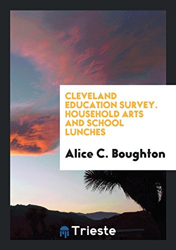 Cleveland Education Survey. Household Arts and School Lunches