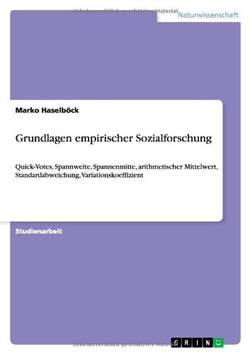 Grundlagen empirischer Sozialforschung: Quick-Votes, Spannweite, Spannenmitte, arithmetischer Mittelwert, Standardabweichung, Variationskoeffizient