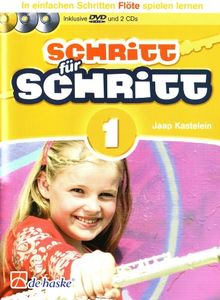 Schritt für Schritt, für Flöte, m. 1 DVD + 2 Audio-CDs