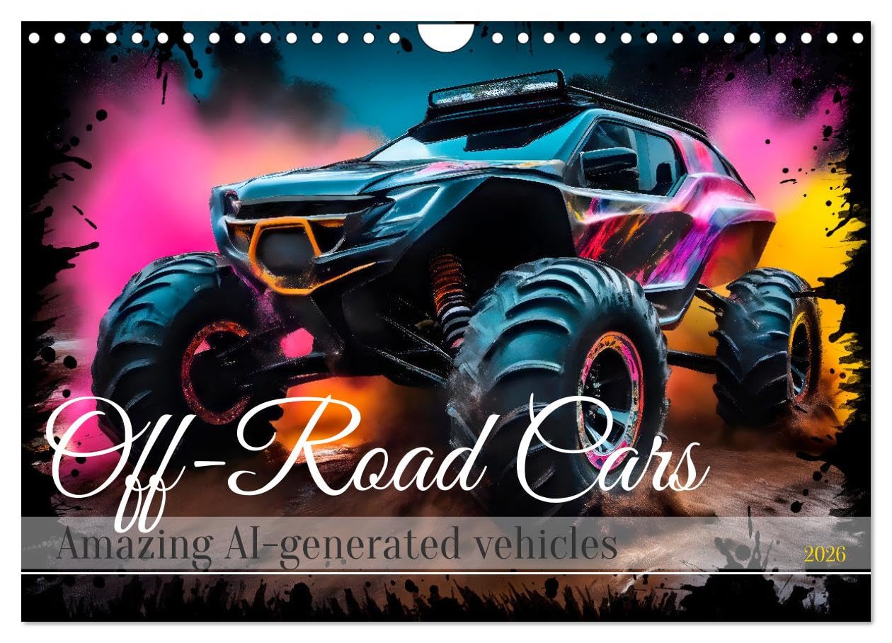 OFF-ROAD CARS Amazing AI-generated vehicles (Wall Calendar 2026 DIN A4 landscape), CALVENDO 12 Month Wall Calendar: Feeling of dynamic street scenes