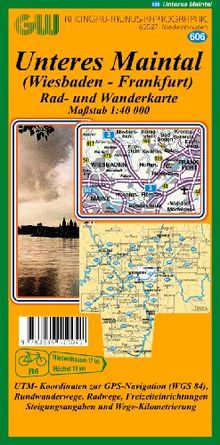 606 Unteres Maintal (Wiesbaden - Frankfurt): Rad- und Wanderkarte. 1:40000 mit Rettungpunkten