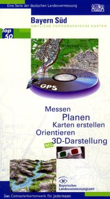 Top50 Bayern. Mit Digitalem Geländemodell. 3D-Darstellung: Süd