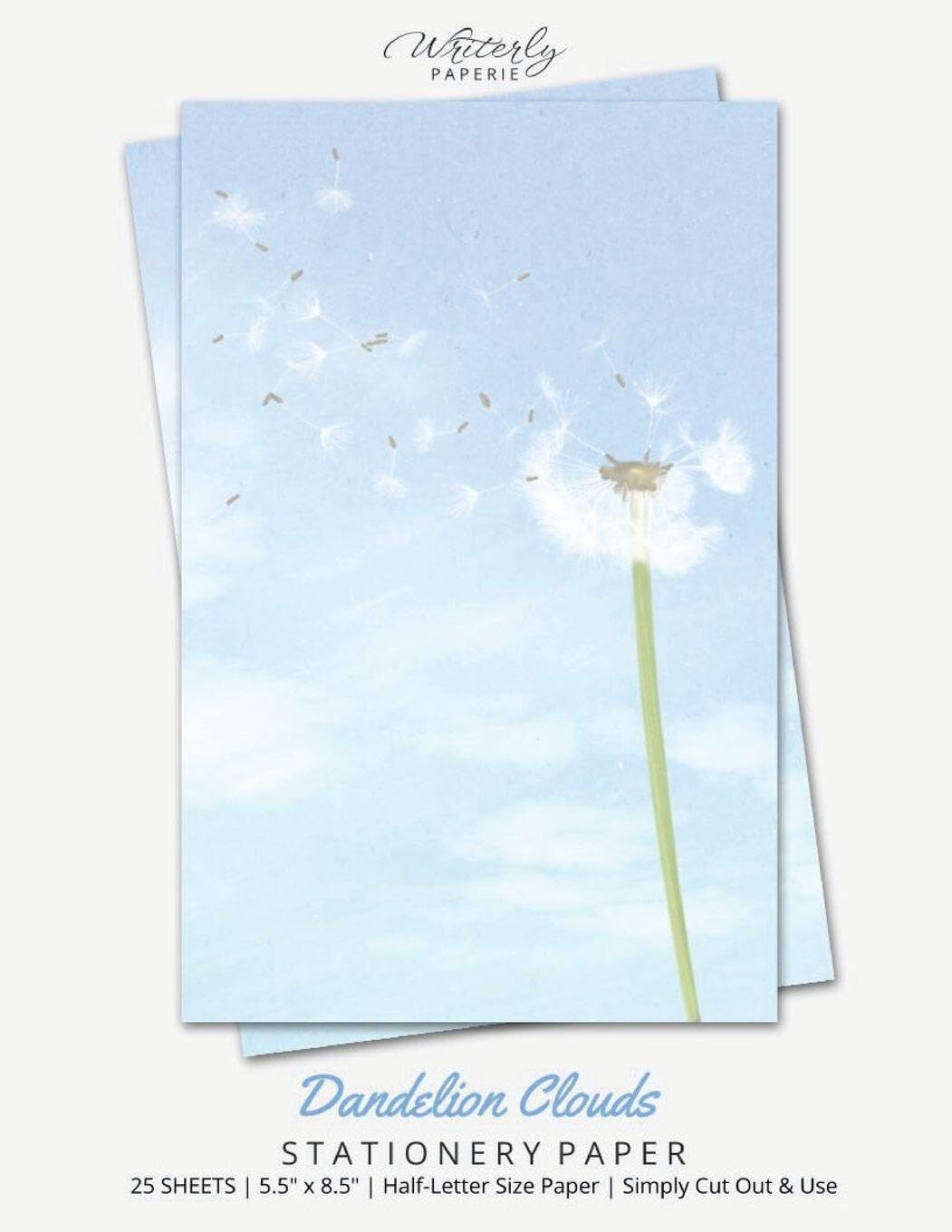 Dandelion Clouds Stationery Paper