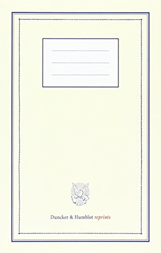Notizbuch. (Duncker & Humblot reprints)