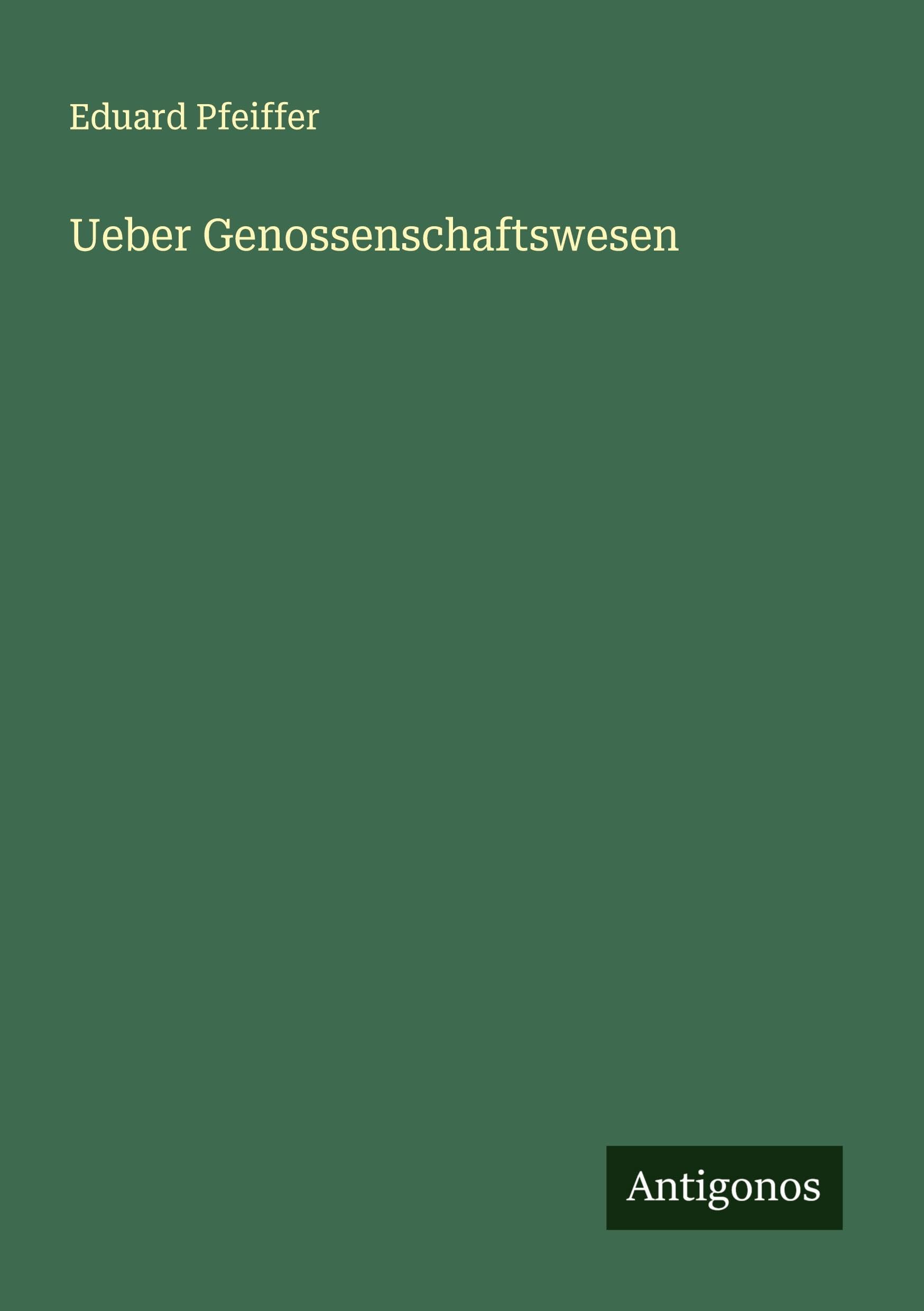 Ueber Genossenschaftswesen