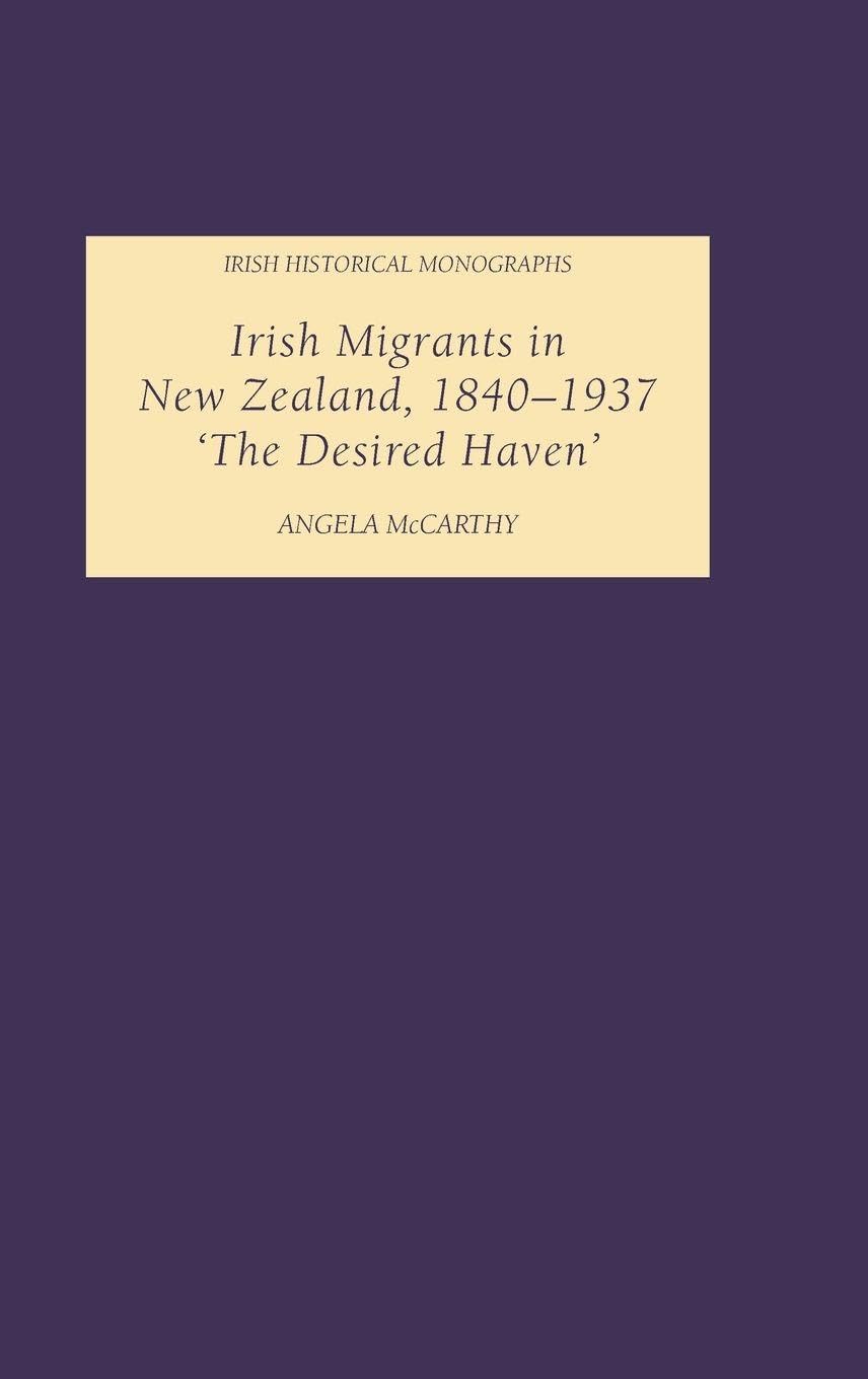 Irish Migrants in New Zealand, 1840-1937: 'The Desired Haven' (IRISH HISTORICAL MONOGRAPHS SERIES, Band 3)