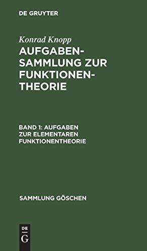 Aufgaben zur elementaren Funktionentheorie (Sammlung Göschen, 877, Band 877)