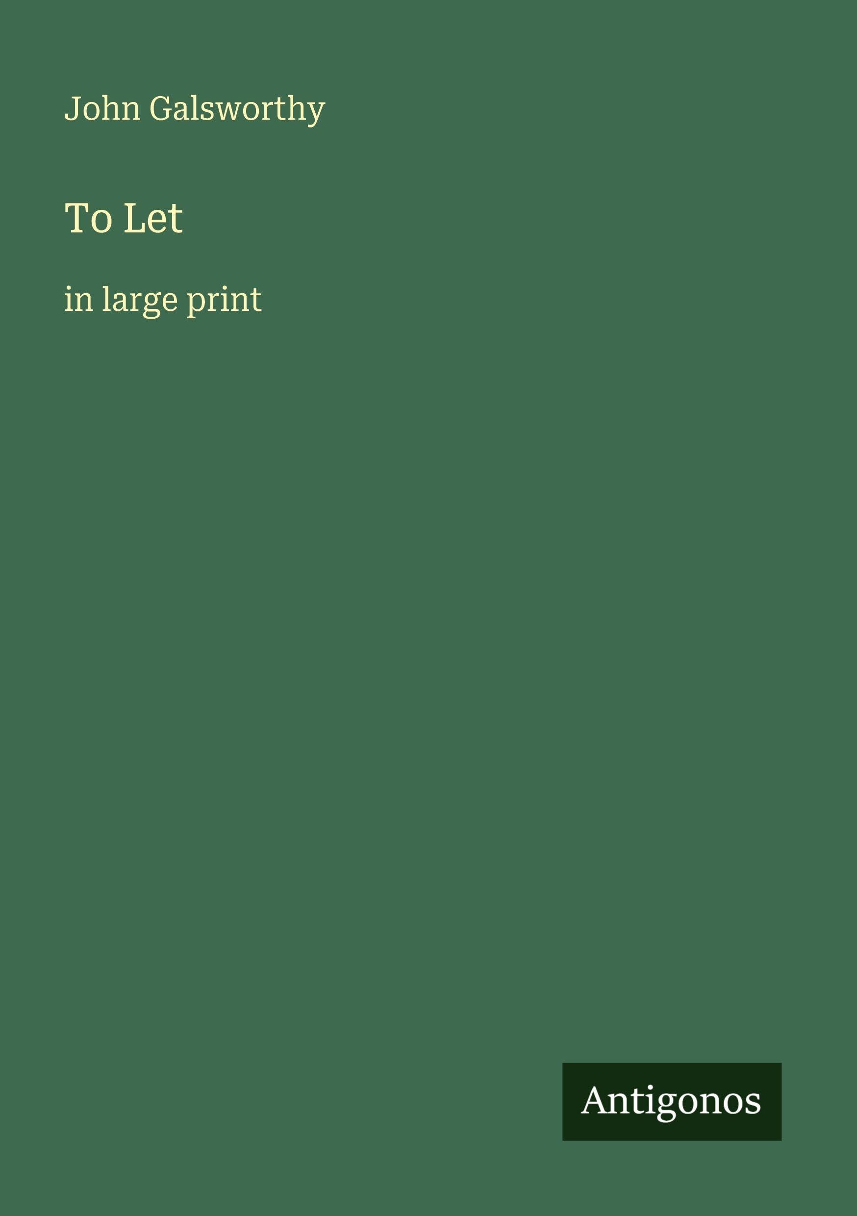 To Let: in large print